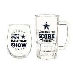Dallas Cowboys, Stemless 17OZ Wine & Beer 16 OZ Gift Set