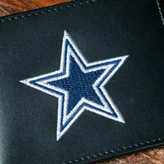 Dallas Cowboys Black Bi-Fold Embroidered Wallet w/ RFID Blocking
