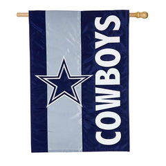 Double-Sided Embellished NFL Team Pride Applique House Flag, Dallas Co