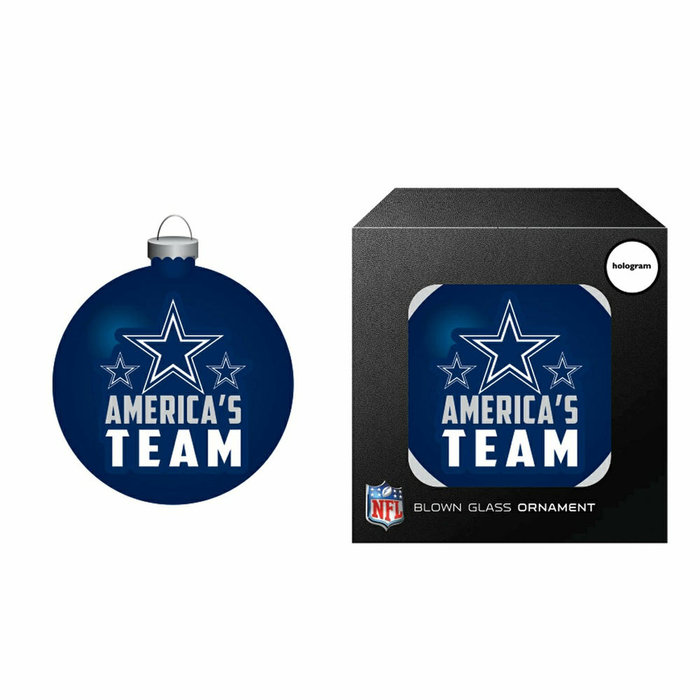 Blown Glass Ornament, Dallas Cowboys