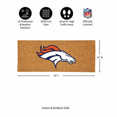 Denver Broncos Extra Large Full Color Coir Mat, 60"x24"