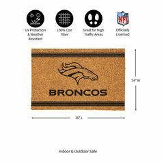 Denver Broncos Large One Color Coir Mat, 36"x24"