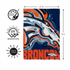 Denver Broncos Justin Patten Logo Suede Garden Flag