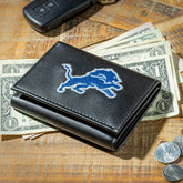 Detroit Lions Black Tri-Fold Embroidered Wallet