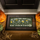 Green Bay Packers Flocked Coir Halloween Sassafras Switch Mat, 22"x10"