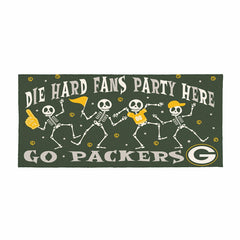 Green Bay Packers Flocked Coir Halloween Sassafras Switch Mat, 22"x10"