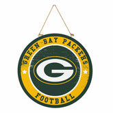 Green Bay Packers Round Door Décor with Hanging Rope, 18x18