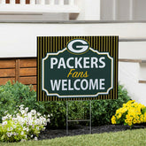 Green Bay Packers Coroplast Yard Sign, "Fans Welcome"