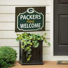 Green Bay Packers Coroplast Yard Sign, "Fans Welcome"