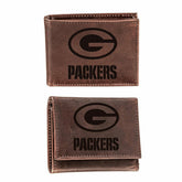 Green Bay Packers, Bi-Fold and Tri-Fold Wallet Gift Set, Brown