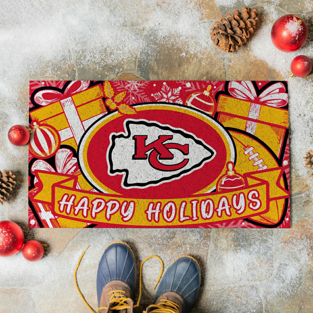 Kansas City Chiefs Holiday PVC Mat, 28"x16"