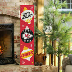47" Double Sided Leaner, Kansas City Chiefs, Christmas