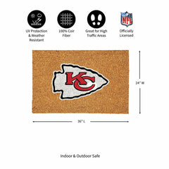 Kansas City Chiefs Large Full Color Coir Mat, 36"x24"