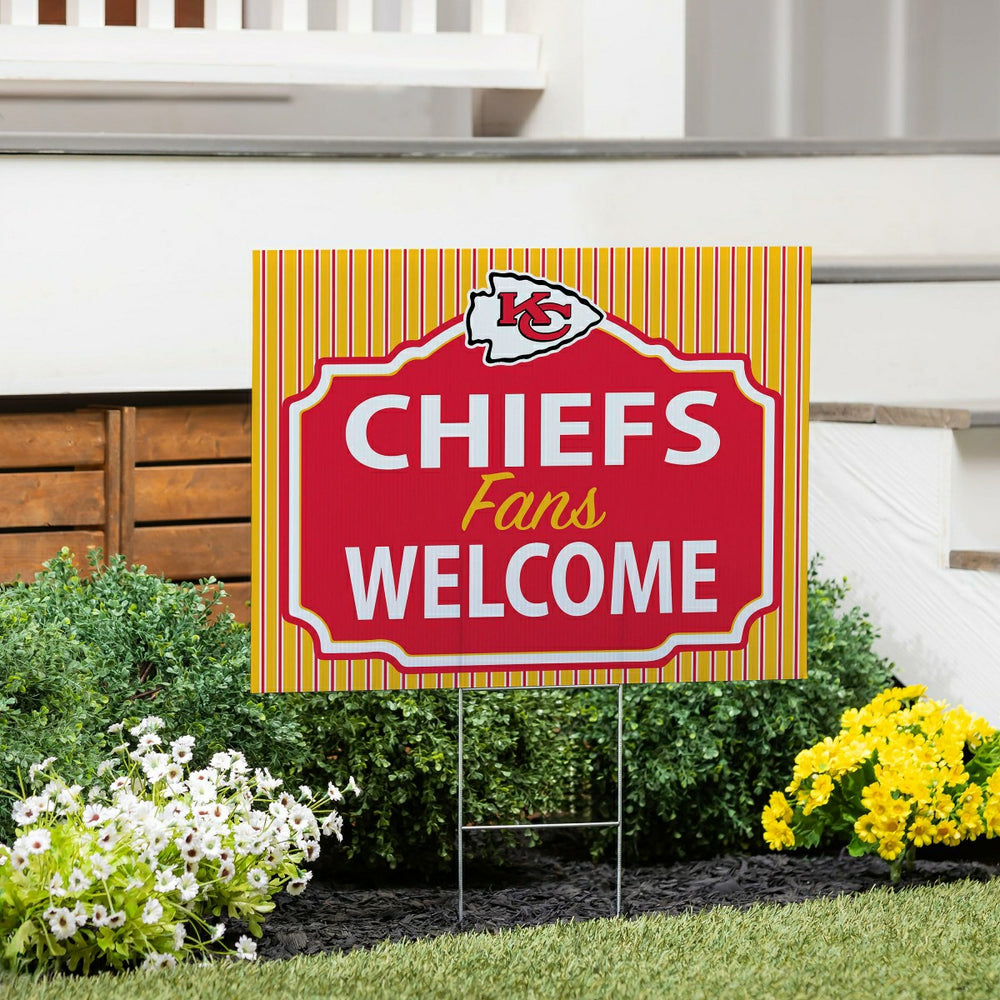 Kansas City Chiefs Coroplast Yard Sign, "Fans Welcome"