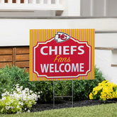 Kansas City Chiefs Coroplast Yard Sign, "Fans Welcome"
