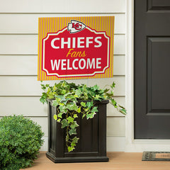 Kansas City Chiefs Coroplast Yard Sign, "Fans Welcome"