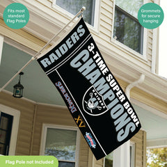 Las Vegas Raiders Multi-Win Superbowl Champions Football 3x5 Flag
