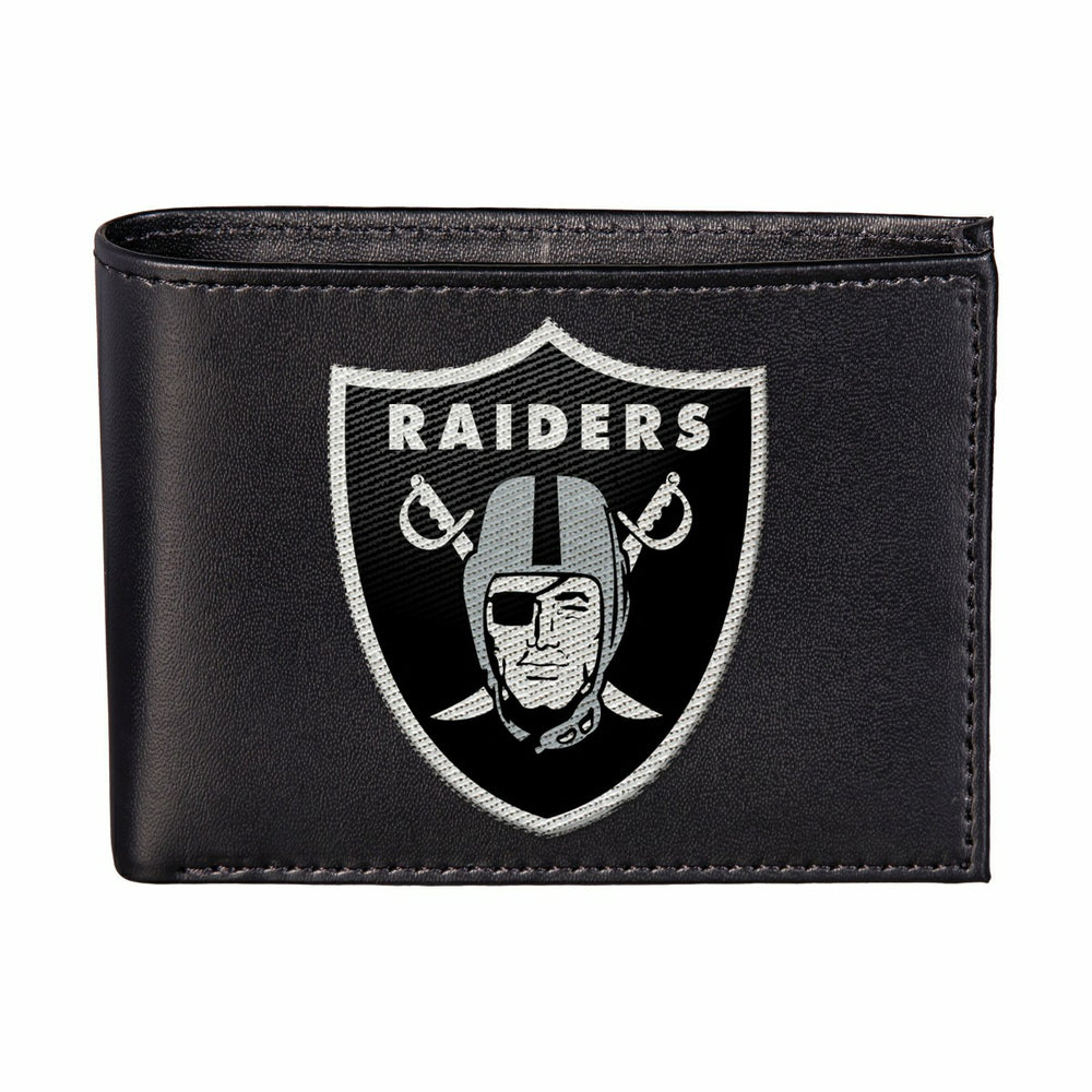 Las Vegas Raiders Black Bi-Fold Embroidered Wallet w/ RFID Blocking
