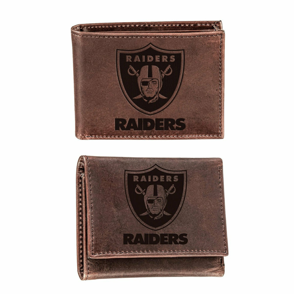 Las Vegas Raiders, Bi-Fold and Tri-Fold Wallet Gift Set, Brown