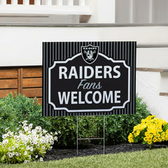 Las Vegas Raiders Coroplast Yard Sign, "Fans Welcome"