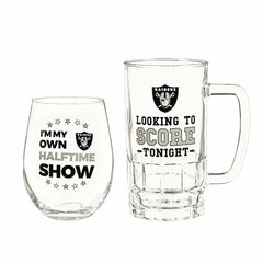 Las Vegas Raiders, Stemless 17OZ Wine & Beer 16 OZ Gift Set