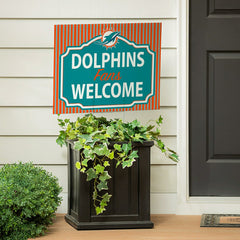 Miami Dolphins Coroplast Yard Sign, "Fans Welcome"