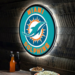 LED Wall Decor, Round, Miami Dolphins