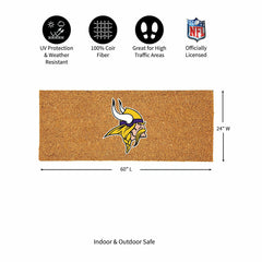 Minnesota Vikings Extra Large Full Color Coir Mat, 60"x24"