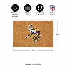 Minnesota Vikings Large Full Color Coir Mat, 36"x24"