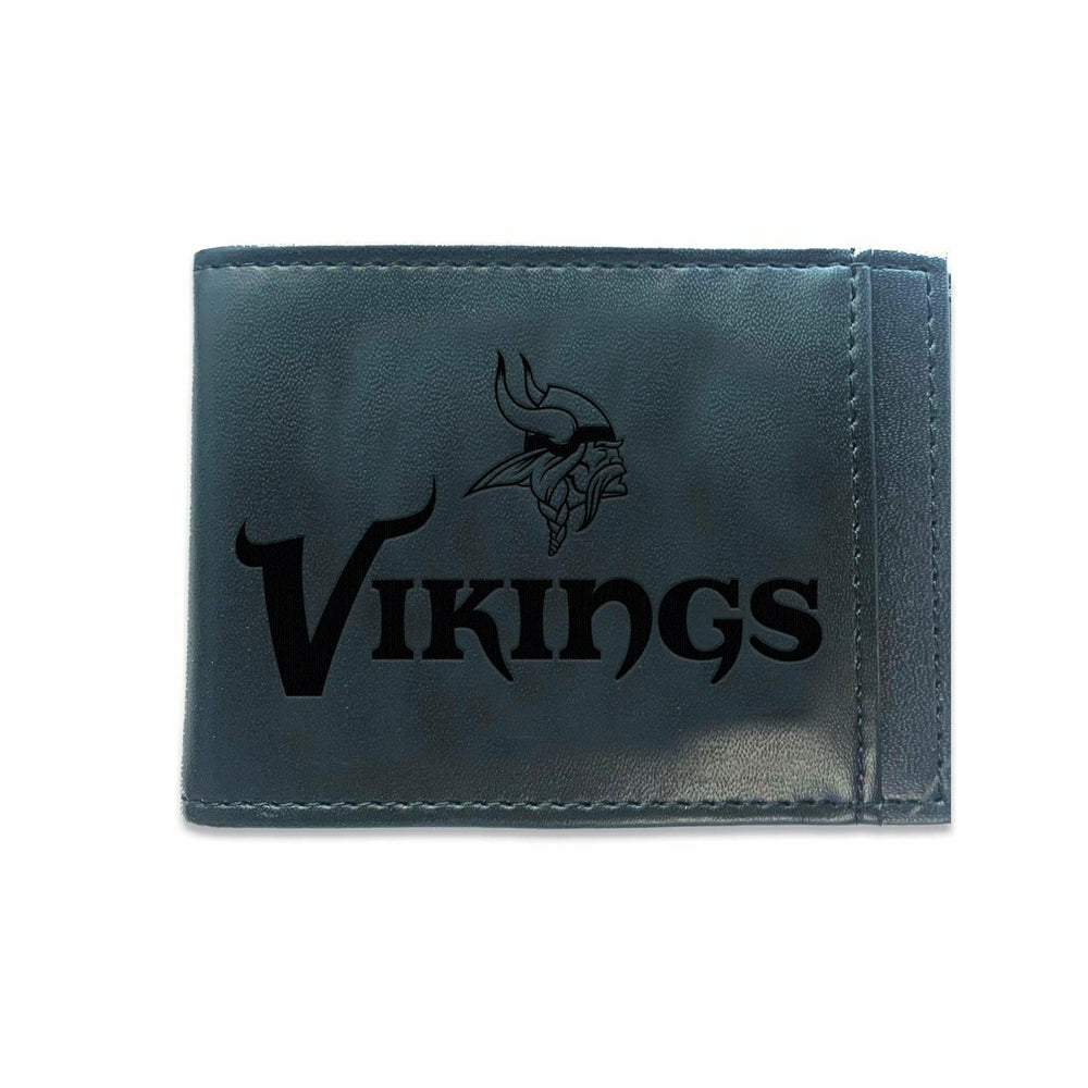 Front Pocket Wallet w/ RFID Blocking, Minnesota Vikings, Black
