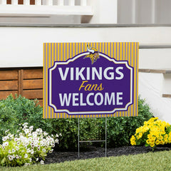 Minnesota Vikings Coroplast Yard Sign, "Fans Welcome"