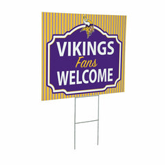 Minnesota Vikings Coroplast Yard Sign, "Fans Welcome"