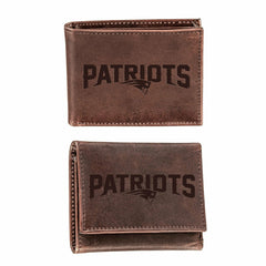 New England Patriots, Bi-Fold and Tri-Fold Wallet Gift Set, Brown