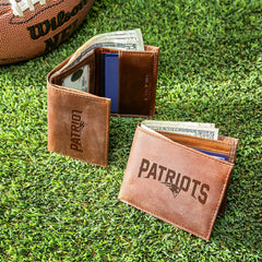 New England Patriots, Bi-Fold and Tri-Fold Wallet Gift Set, Brown