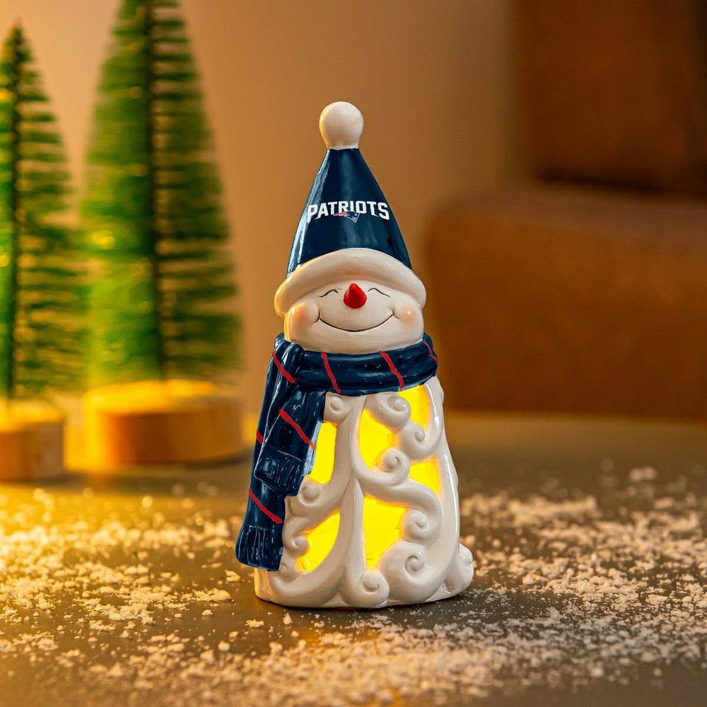 New England Patriots Snowman LED Statuary, 8"