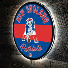New England Patriots NFL Football Large Round Vintage Edgelite LED Dec