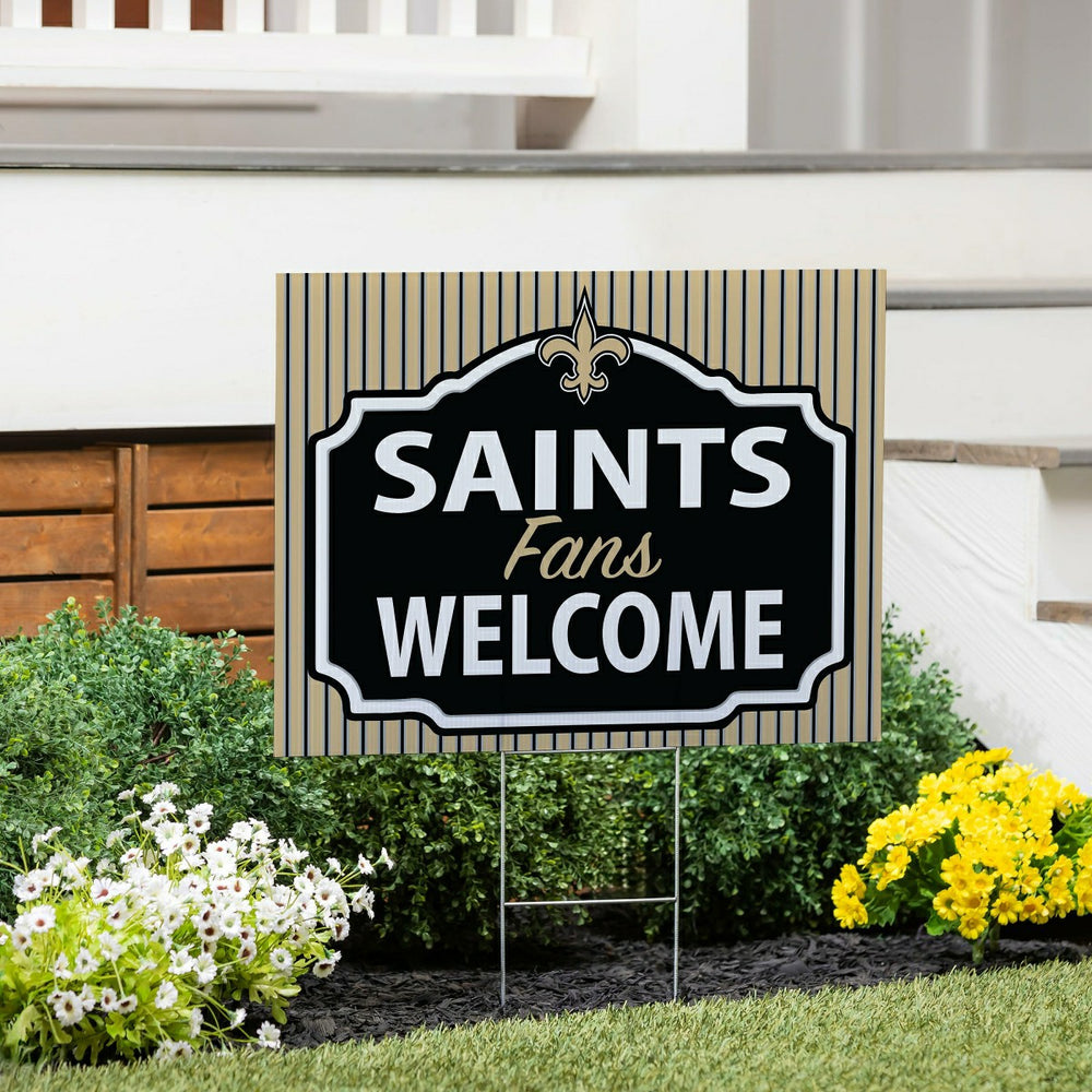 New Orleans Saints Coroplast Yard Sign, "Fans Welcome"