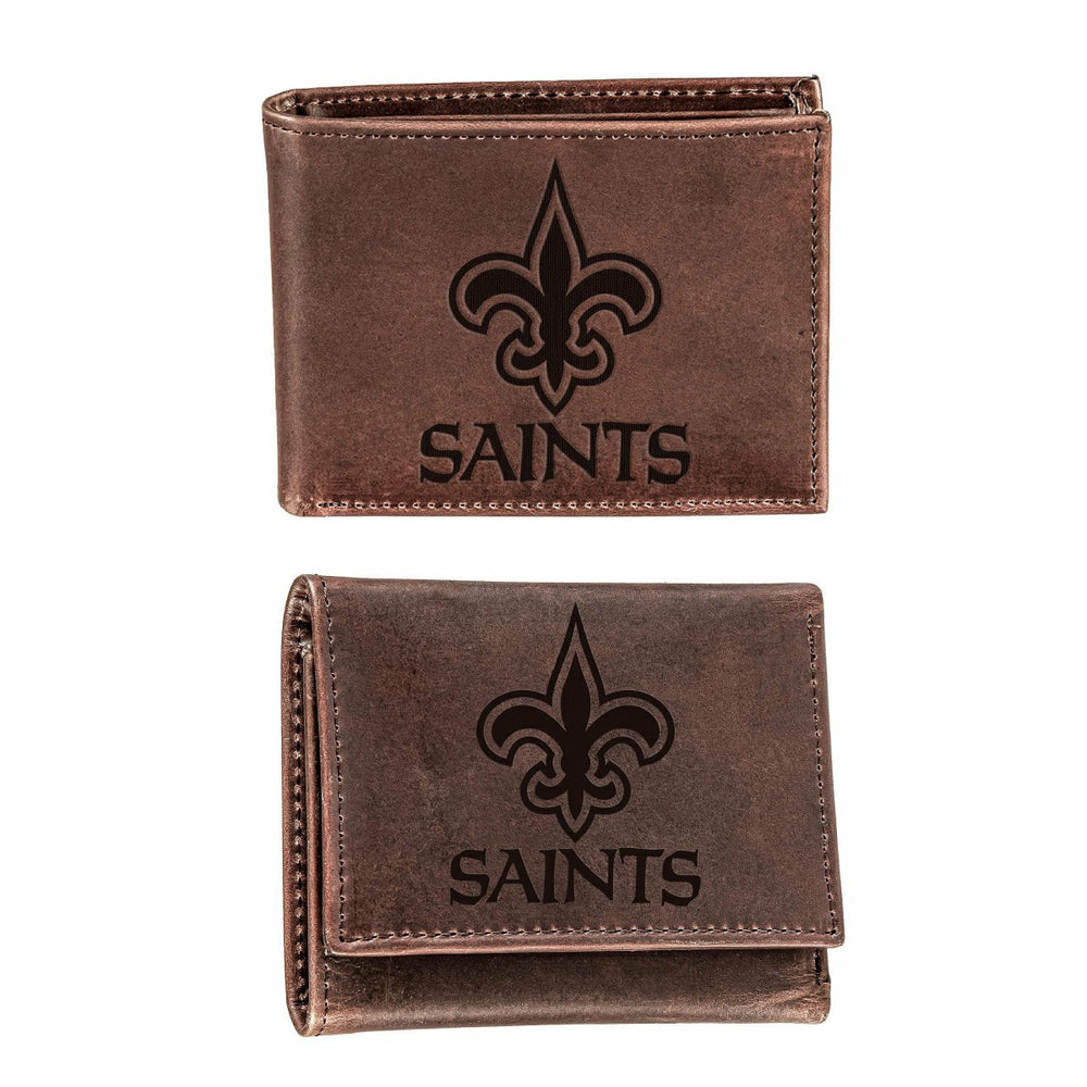 New Orleans Saints, Bi-Fold and Tri-Fold Wallet Gift Set, Brown