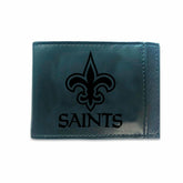 Front Pocket Wallet w/ RFID Blocking, New Orleans Saints, Black