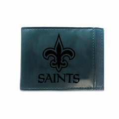 Front Pocket Wallet w/ RFID Blocking, New Orleans Saints, Black