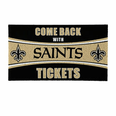 28" x 16" PVC Trapper Mat, Come Back with Tickets, New Orleans Saints