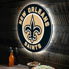 LED Wall Decor, Round, New Orleans Saints