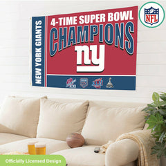 New York Giants 6X Superbowl Champions Football 3x5 Flag