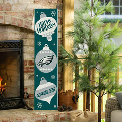 47" Double Sided Leaner, Philadelphia Eagles, Christmas