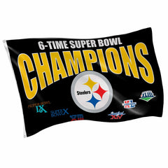 Pittsburgh Steelers 6X Superbowl Champions Football 3x5 Flag
