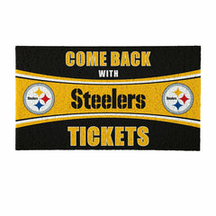 28" x 16" PVC Trapper Mat, Come Back with Tickets, Pittsburgh Steelers