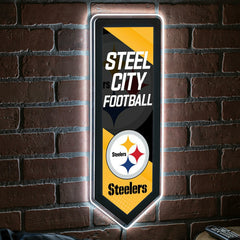 LED Wall Decor, Pennant, Pittsburgh Steelers