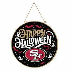 San Francisco 49ers Halloween Round Door Décor with Hanging Rope, 18x1