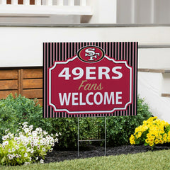 San Francisco 49ers Coroplast Yard Sign, "Fans Welcome"