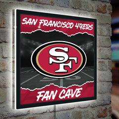 San Francisco 49ers 23"H x 23"L LED Wall Decor, Edgelite, Square